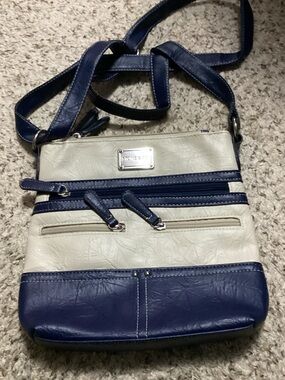 Stone & Co. Two-Tone Navy and Cream Crossbody Bag